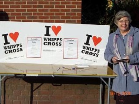 Councillor Midge Broadley campaigns for Whipps Cross in Chingford